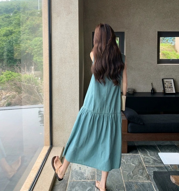 Sleeveless vacation dress temperament long dress for women
