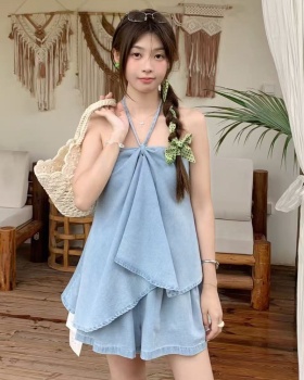 Spicegirl wrapped chest shorts 2pcs set for women