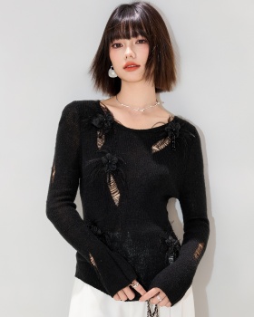 Temperament inside the ride tops slim sweater for women