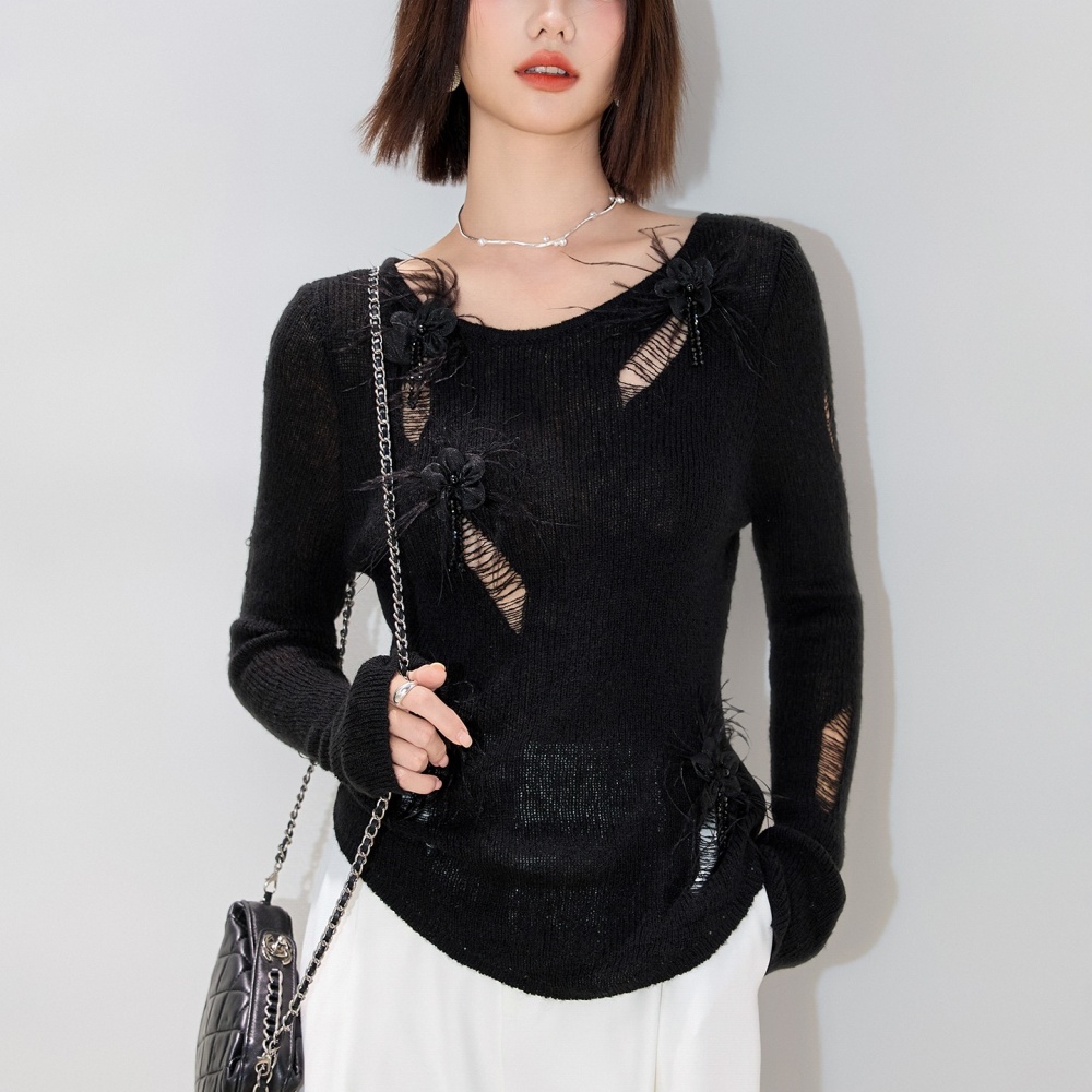 Temperament inside the ride tops slim sweater for women