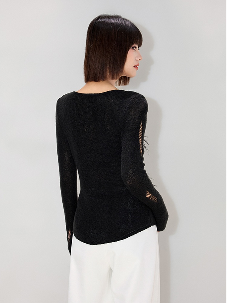 Temperament inside the ride tops slim sweater for women