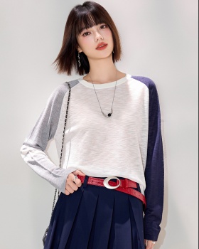 Splice niche sweater mixed colors retro tops