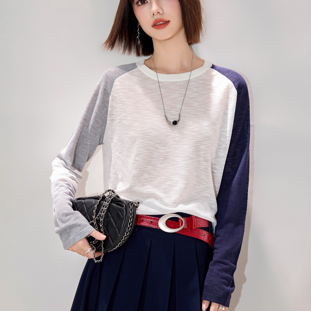 Splice niche sweater mixed colors retro tops