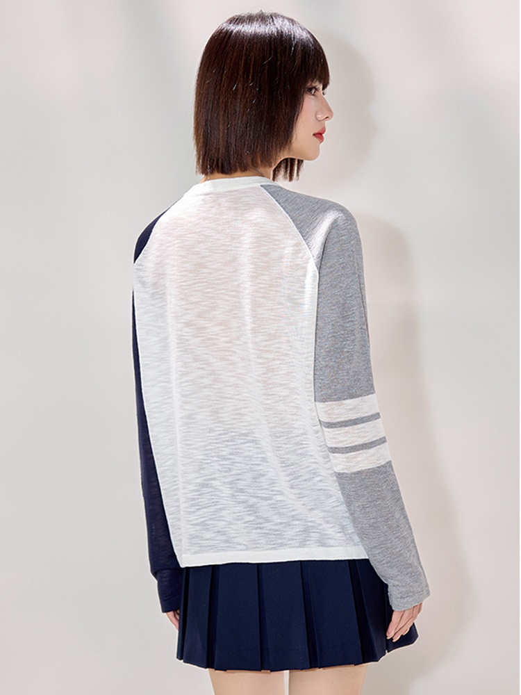 Splice niche sweater mixed colors retro tops