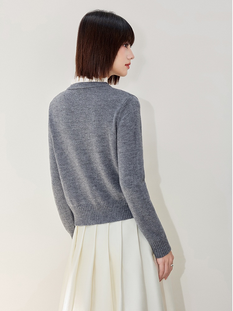 Splice ornament cardigan pearl autumn and winter coat