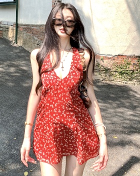 Summer was white dress halter floral small shirt