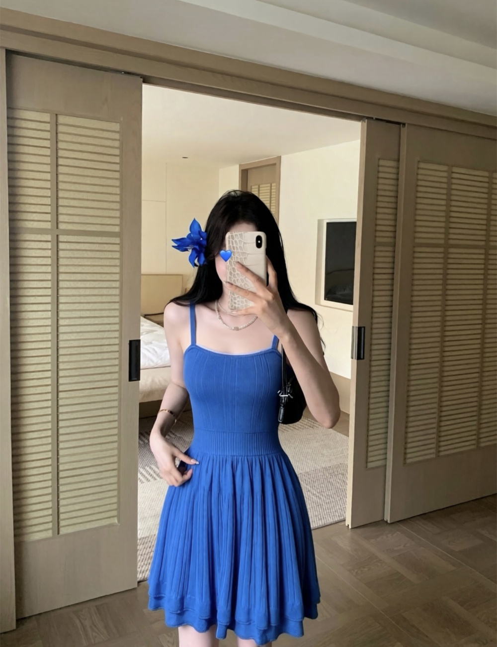 Splice knitwear high elastic sling show high dress for women