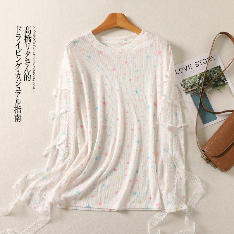Colors sunscreen sun shirt stars lace smock for women