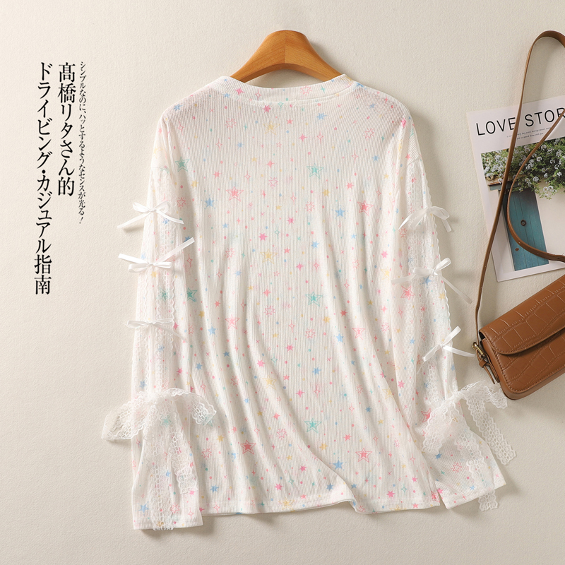 Colors sunscreen sun shirt stars lace smock for women