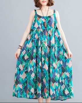 Sling large yard long dress loose all-match dress for women
