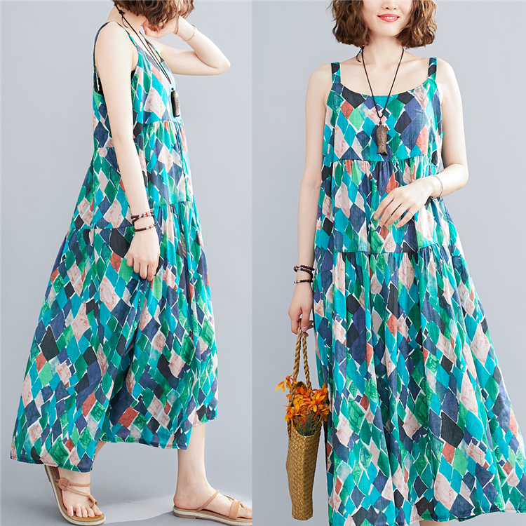 Sling large yard long dress loose all-match dress for women