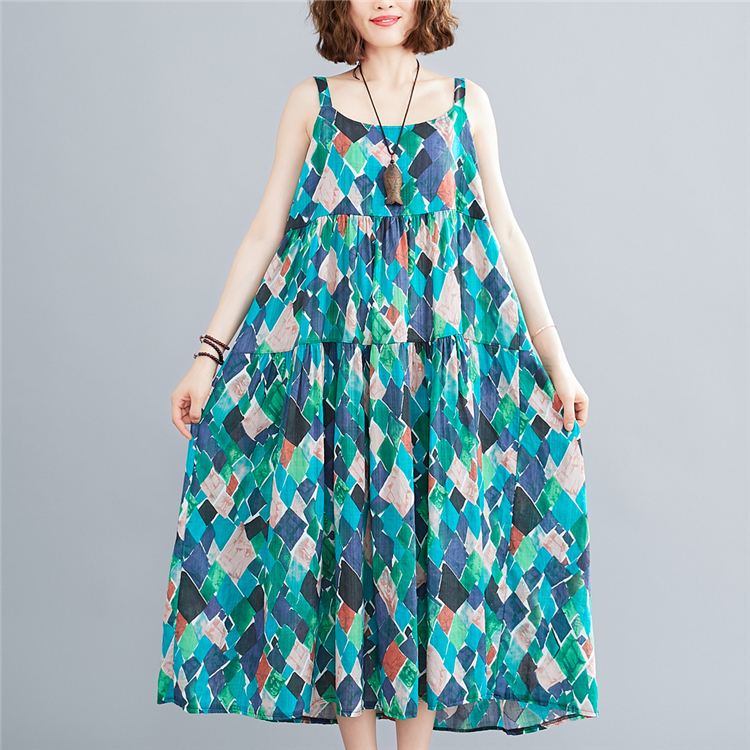 Sling large yard long dress loose all-match dress for women