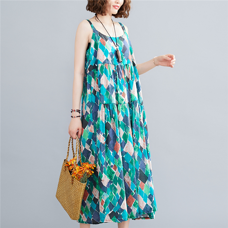 Sling large yard long dress loose all-match dress for women