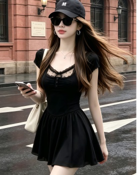 France style splice T-back A-line dress for women
