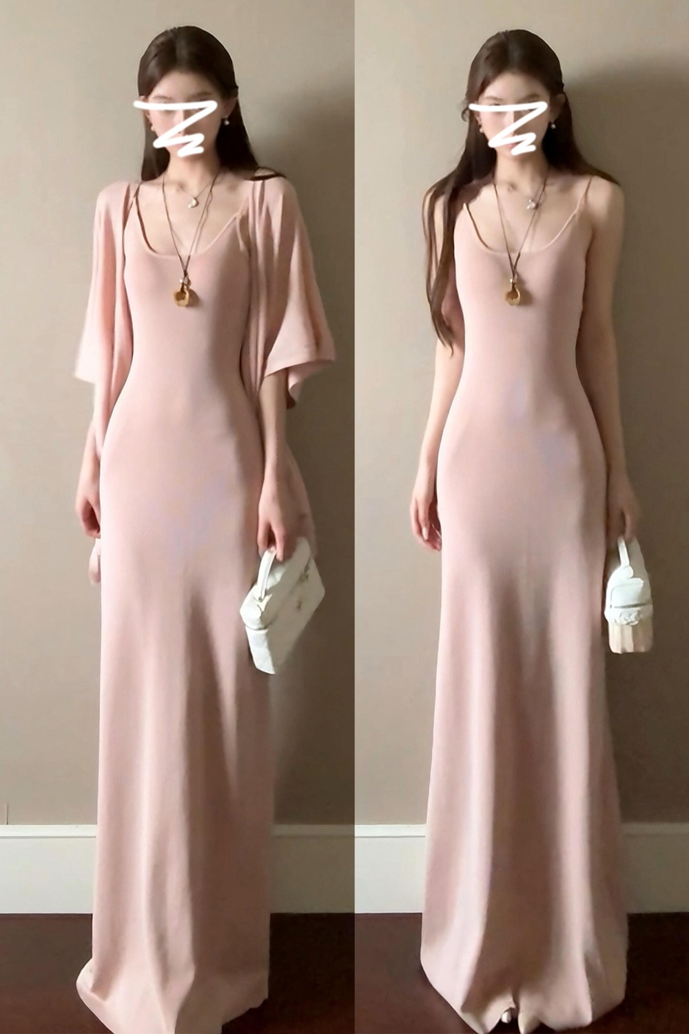 Short sleeve summer shawl pink cardigan 2pcs set for women