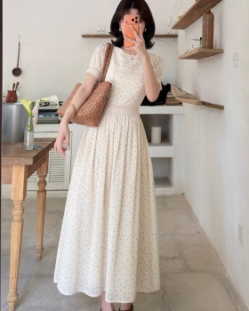 Slim long dress pinched waist dress for women