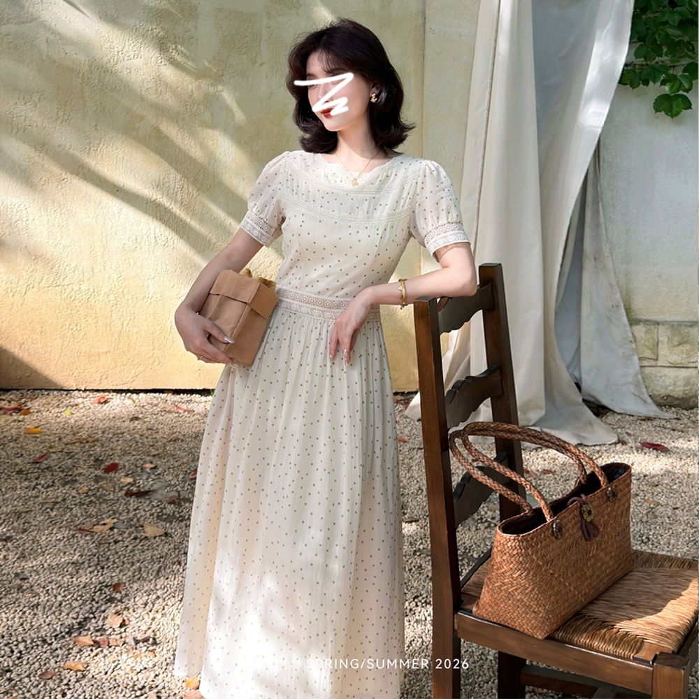 Slim long dress pinched waist dress for women