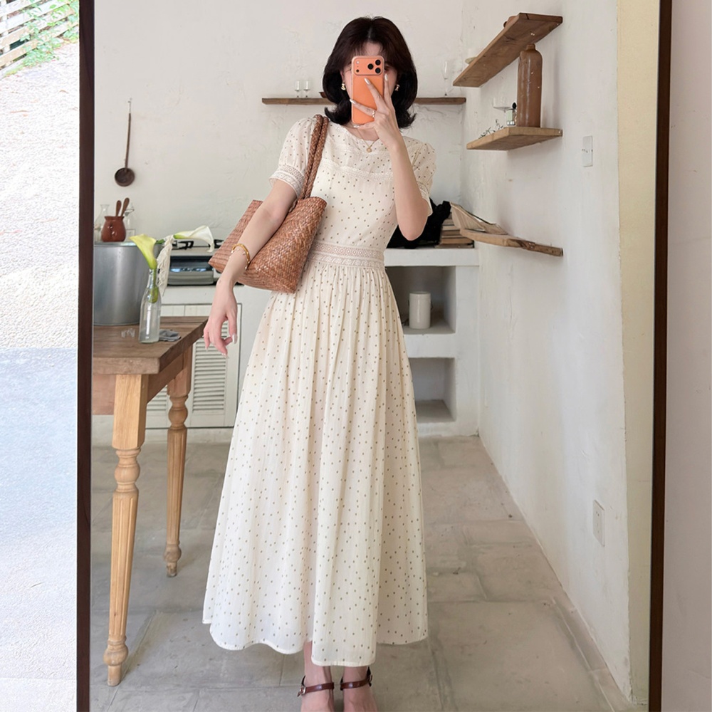 Slim long dress pinched waist dress for women