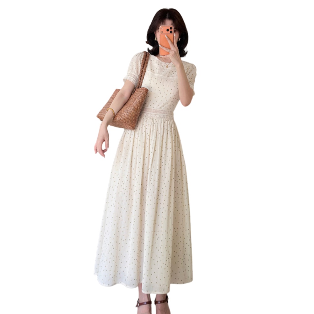 Slim long dress pinched waist dress for women