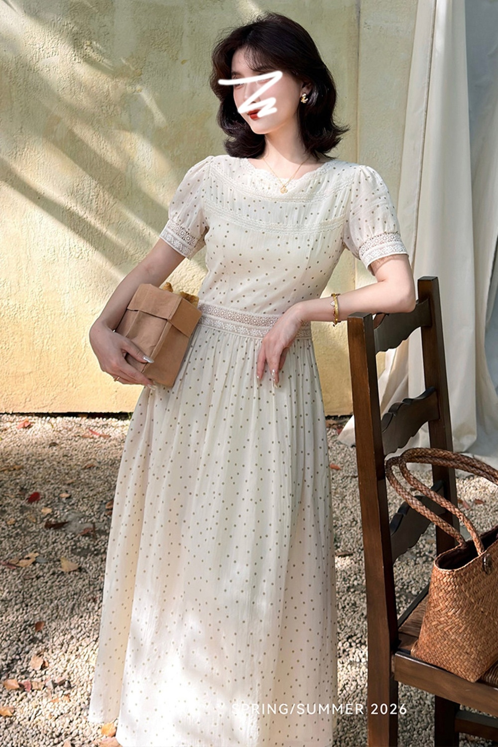 Slim long dress pinched waist dress for women