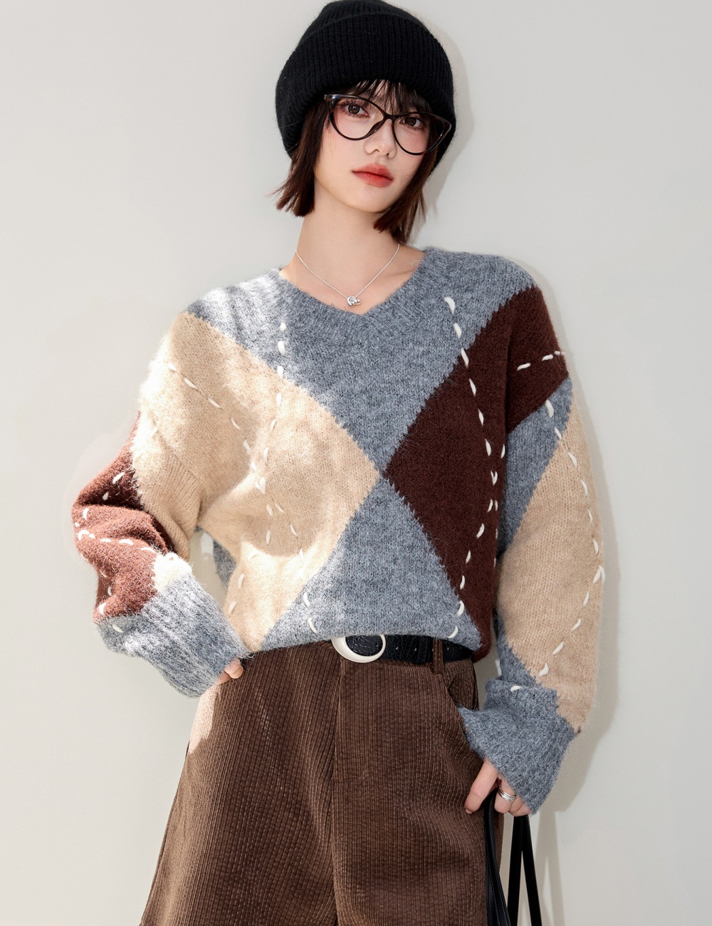 Lazy autumn cardigan knitted coat