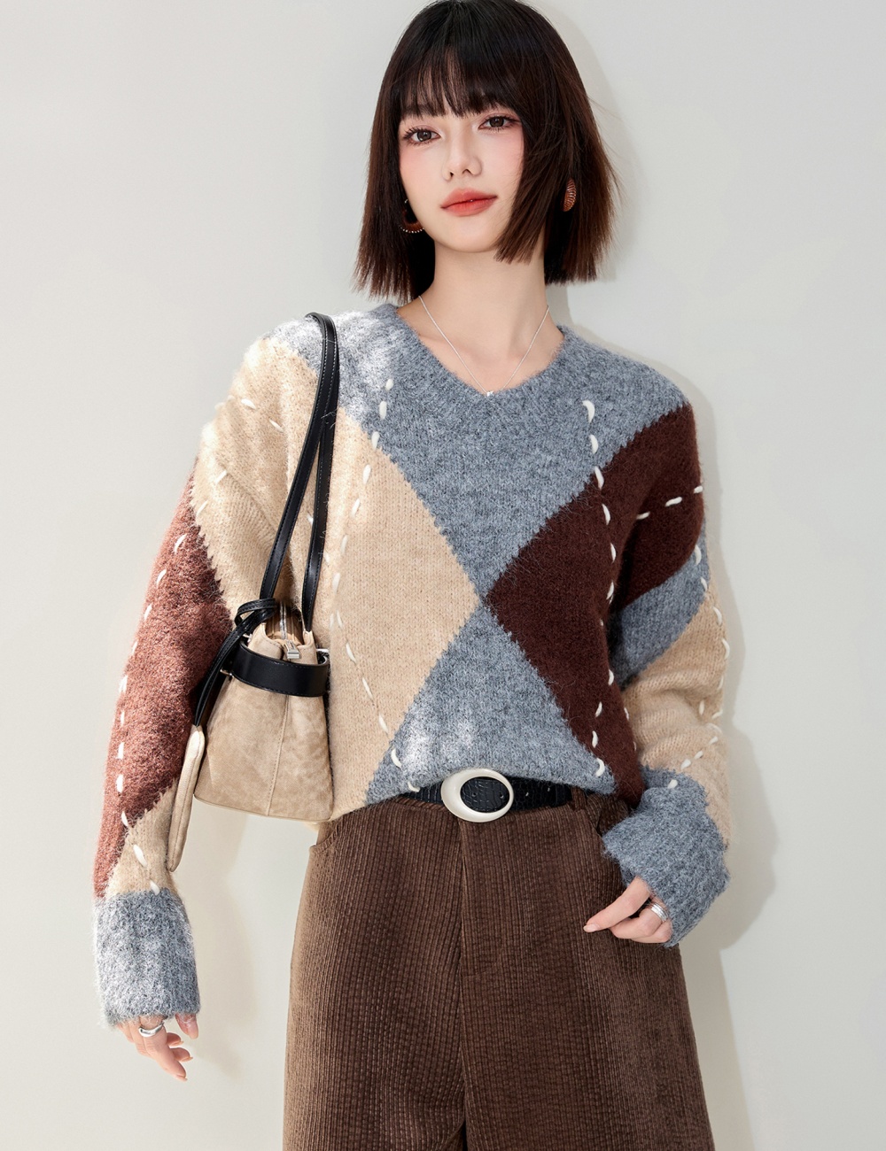 Lazy autumn cardigan knitted coat