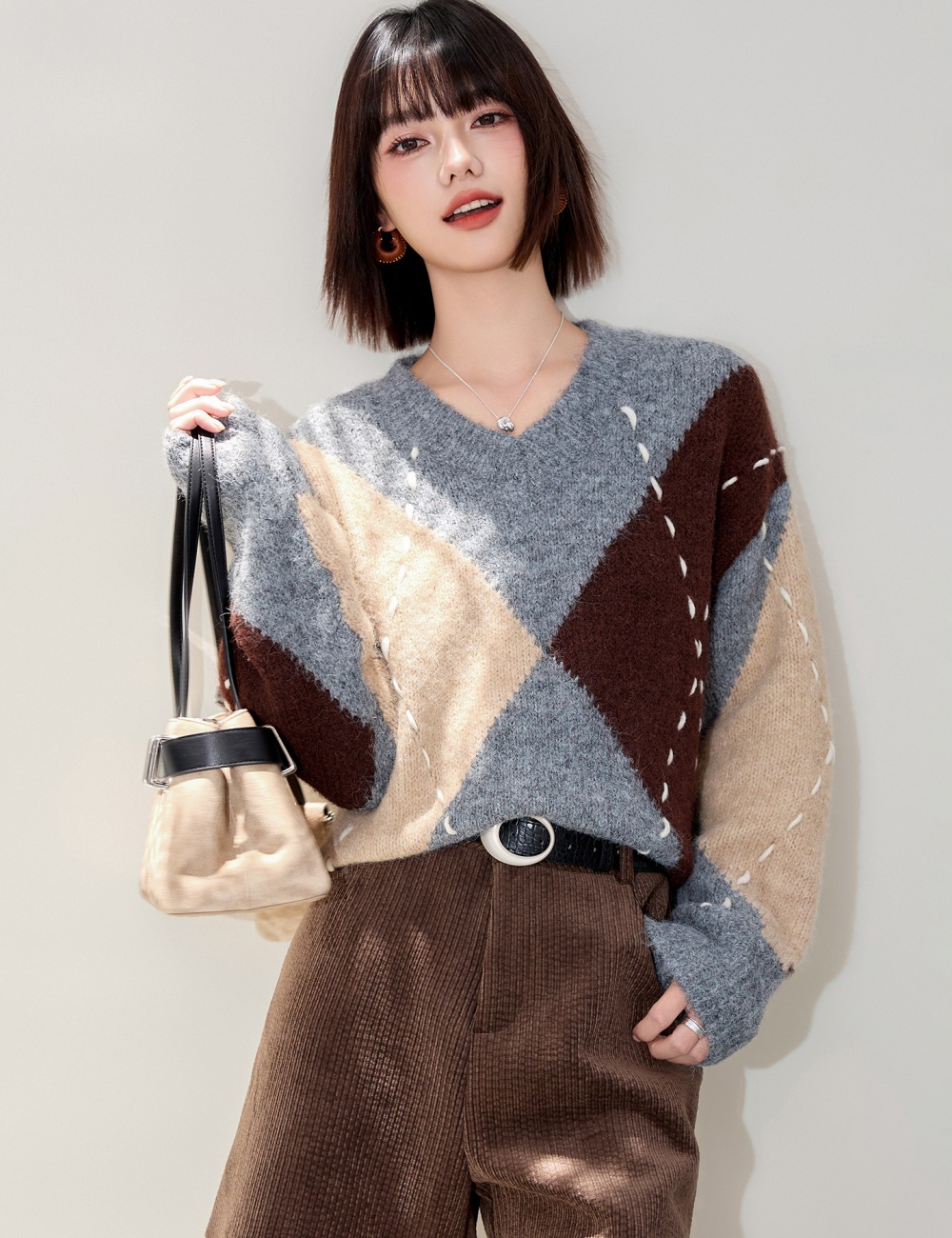 Lazy autumn cardigan knitted coat