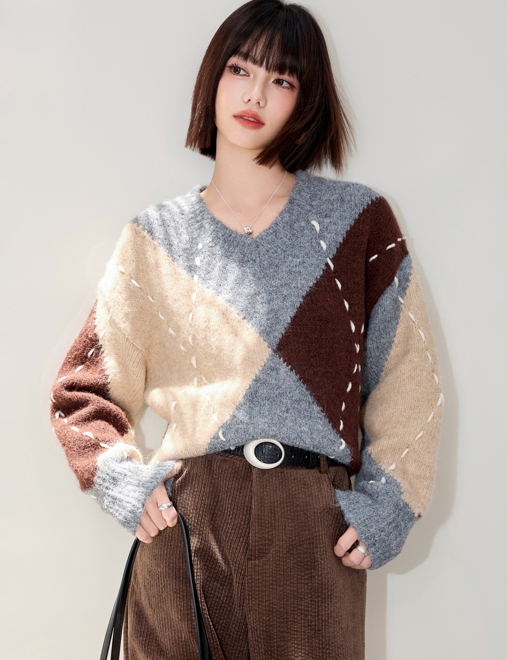 Lazy autumn cardigan knitted coat