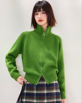 Double zip temperament cardigan pure fashion sweater