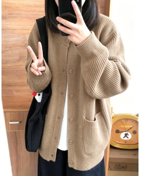 Casual autumn and winter tops knitted coat for women