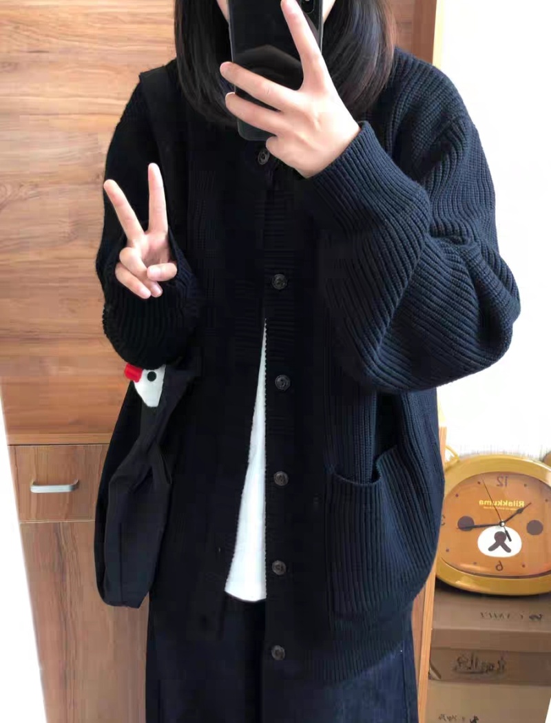 Casual autumn and winter tops knitted coat for women