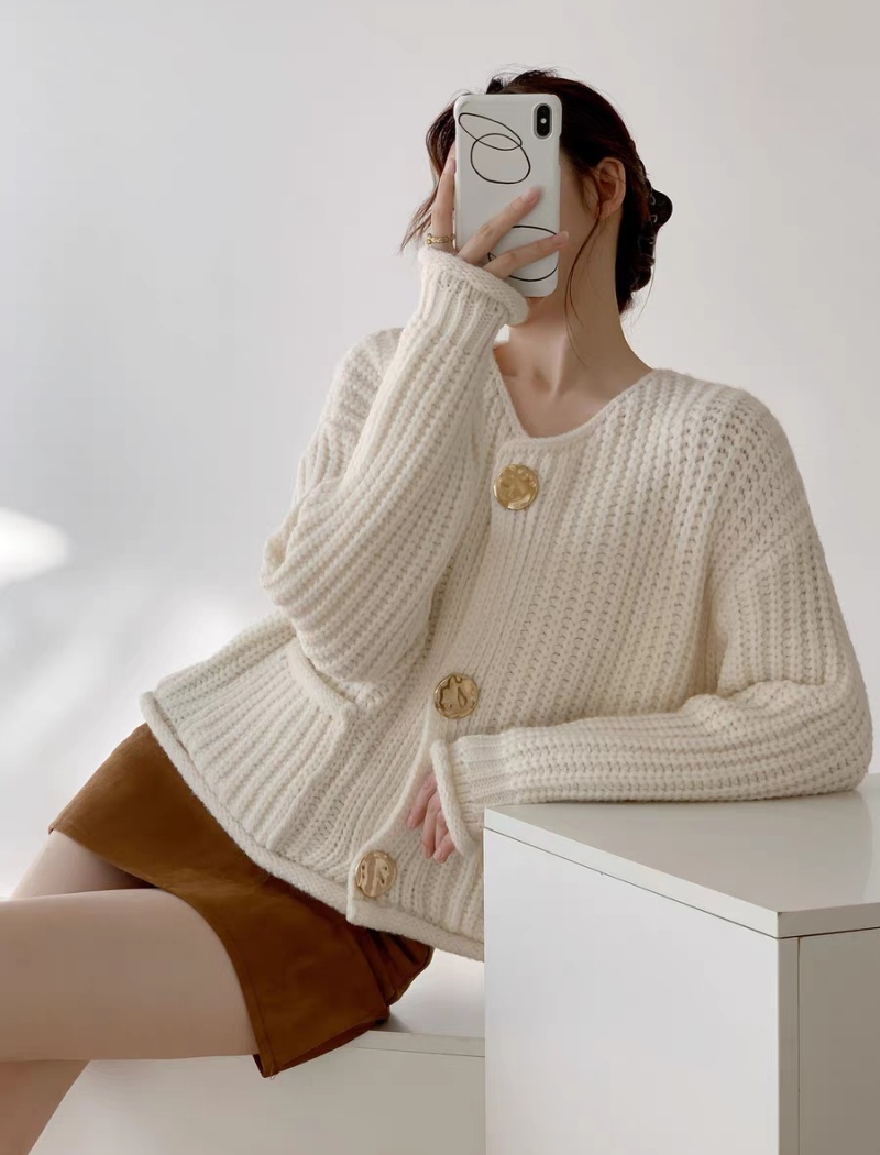 Show high knitted sweater short cardigan