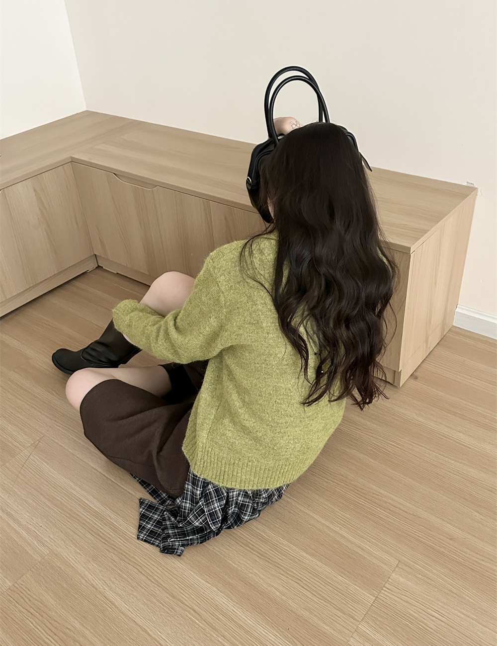 Loose knitted zip sweater lazy Korean style autumn coat