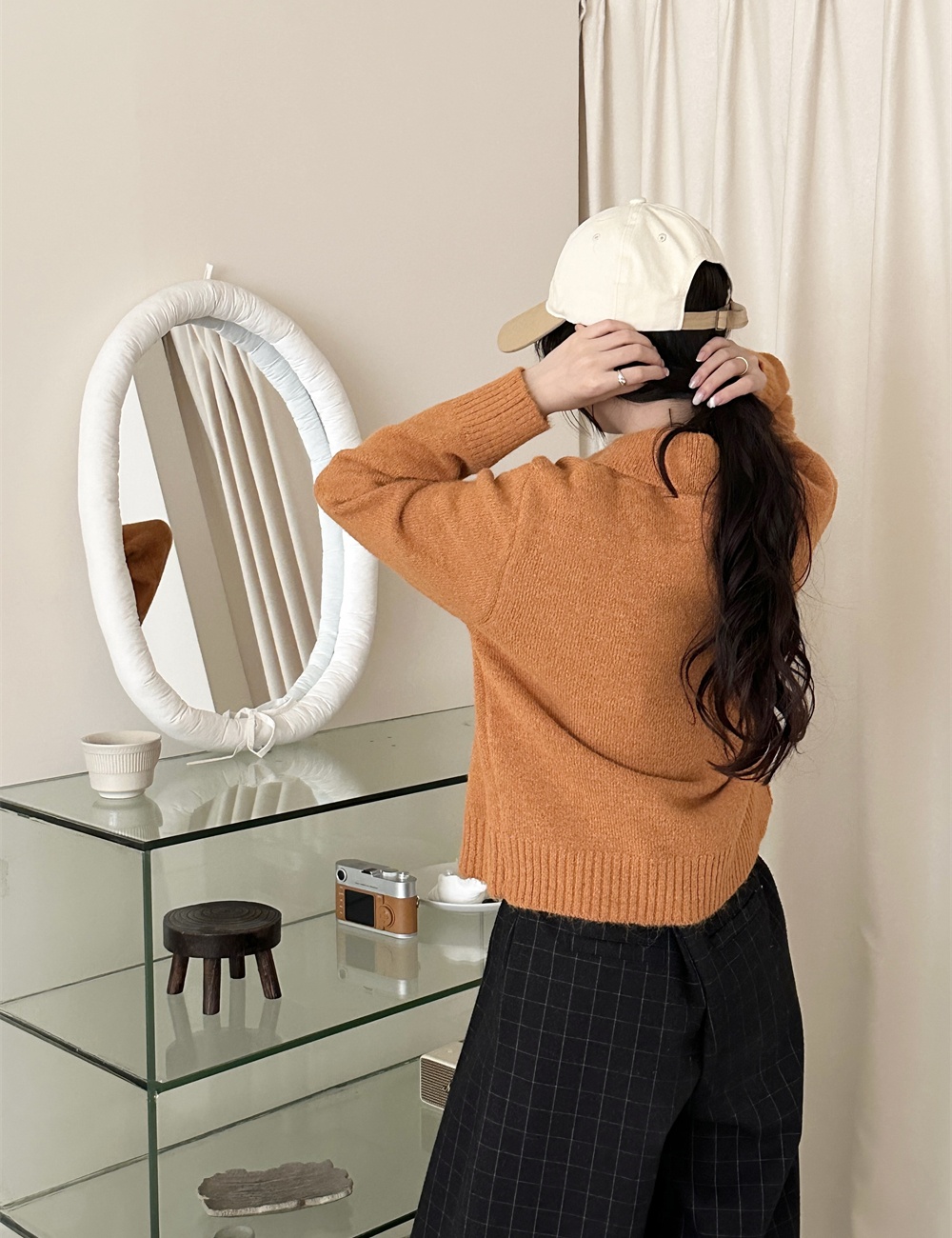 Loose knitted zip sweater lazy Korean style autumn coat