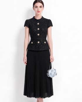 High waist ladies long dress commuting lace dress for women