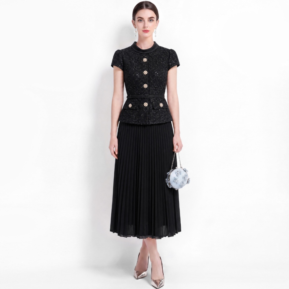 High waist ladies long dress commuting lace dress for women