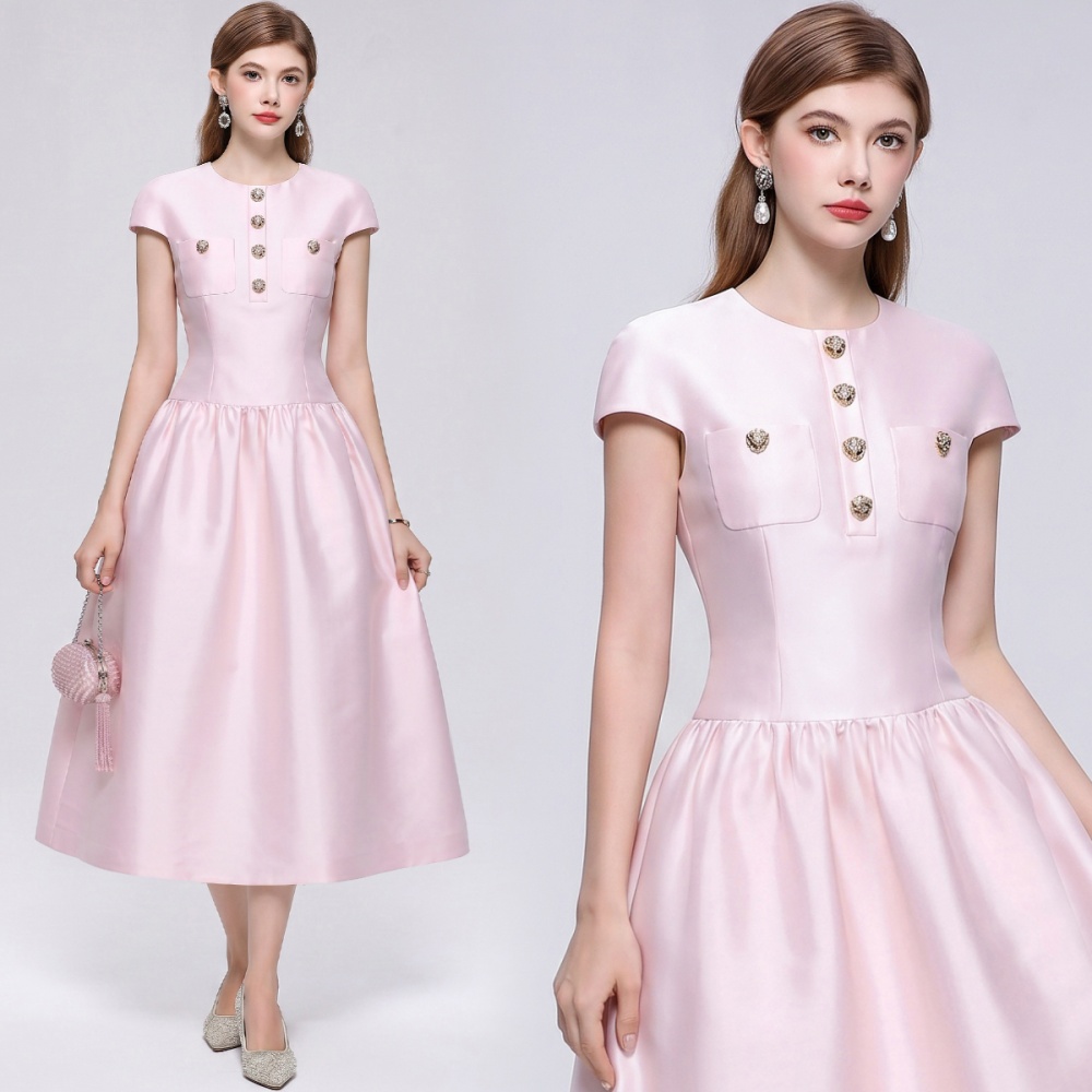 Big skirt sleeveless dress satin formal dress