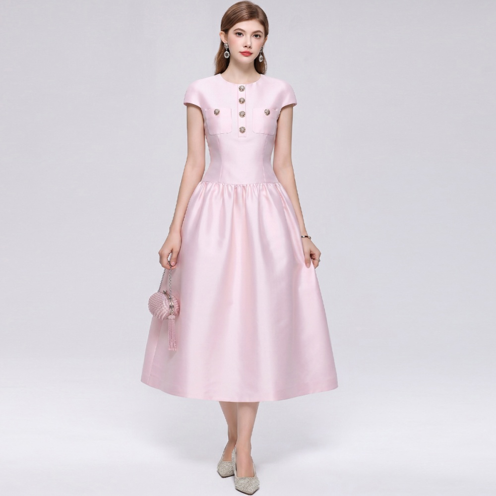 Big skirt sleeveless dress satin formal dress