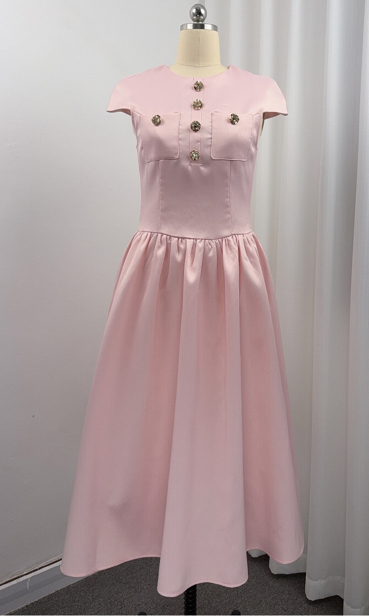 Big skirt sleeveless dress satin formal dress