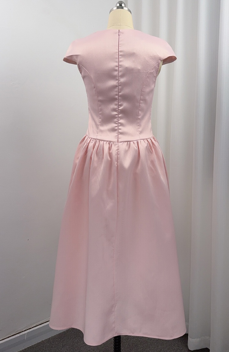 Big skirt sleeveless dress satin formal dress