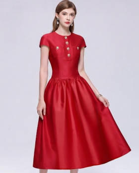 Round neck satin dress big skirt France style Sexy underwear