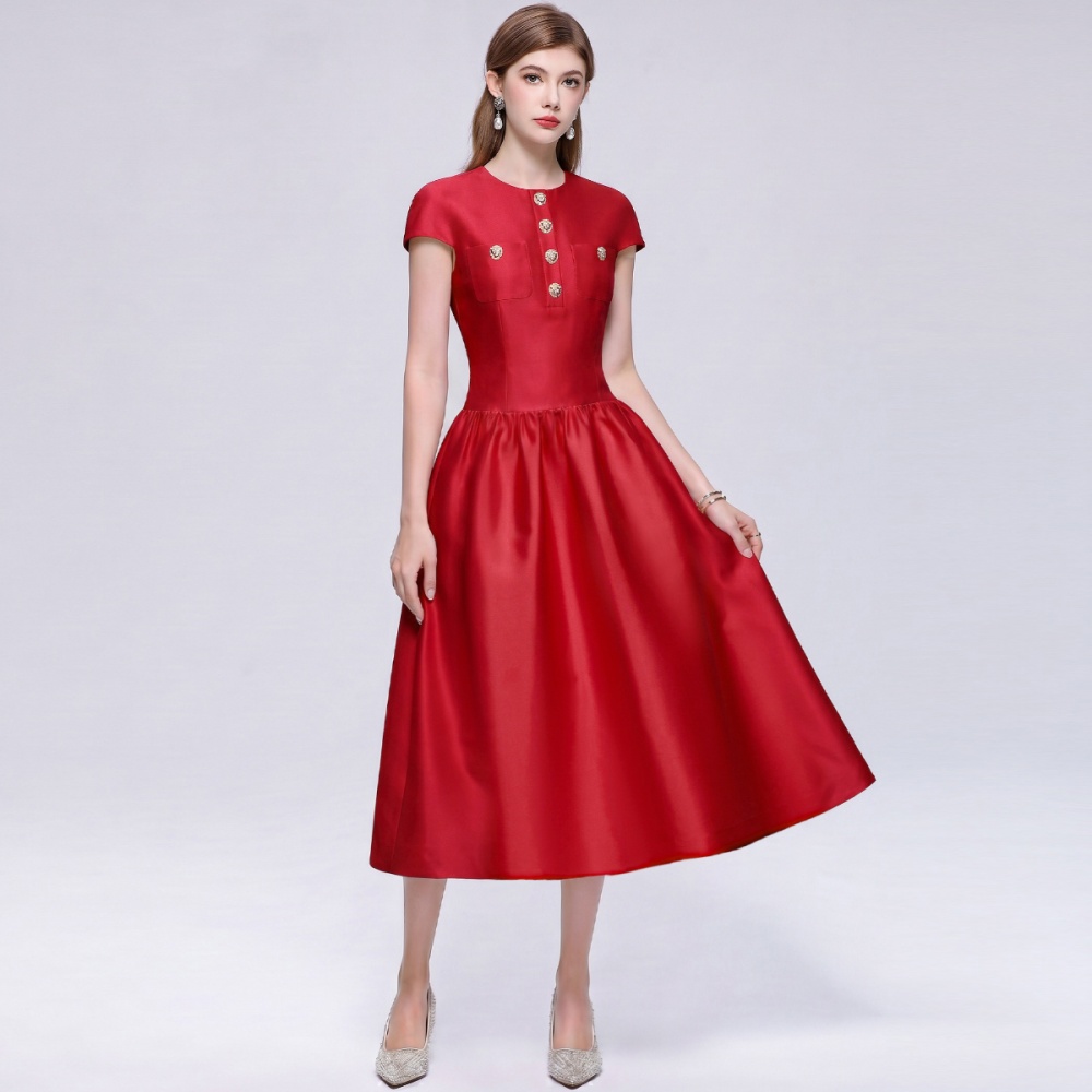 Round neck satin dress big skirt France style Sexy underwear