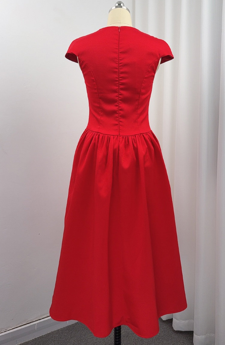 Round neck satin dress big skirt France style Sexy underwear