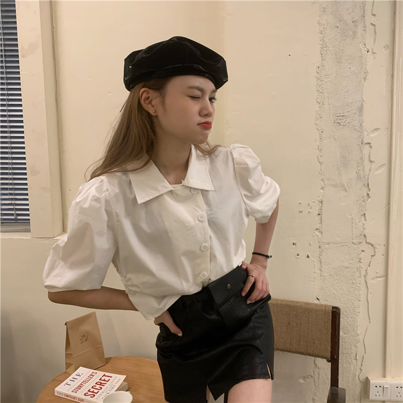 Summer lapel short shirt