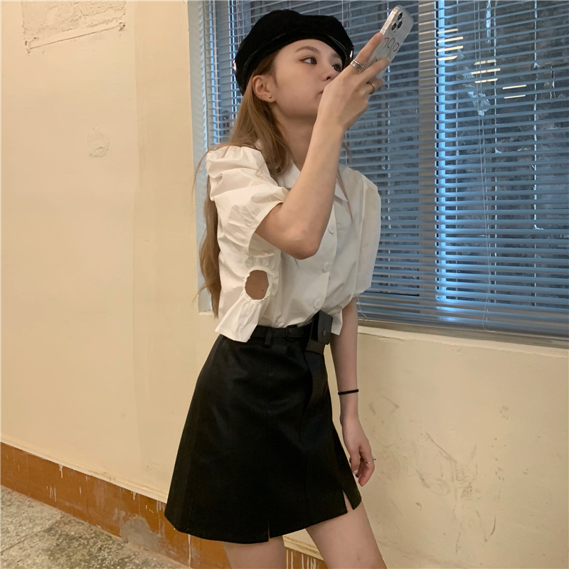 Summer lapel short shirt
