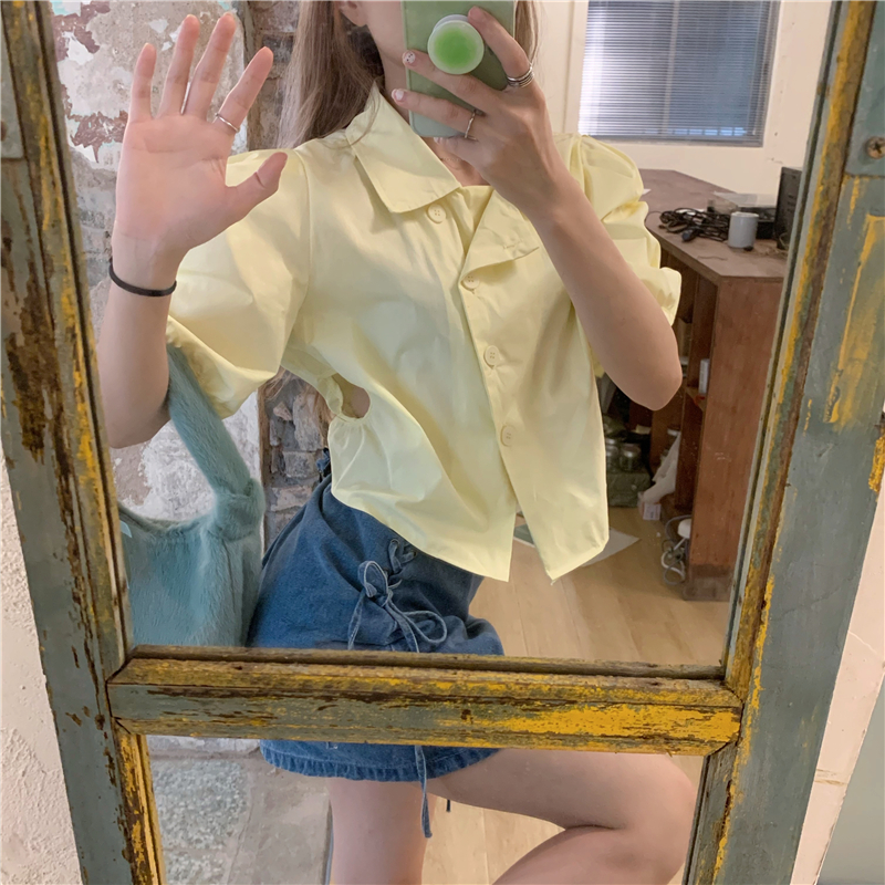 Summer lapel short shirt