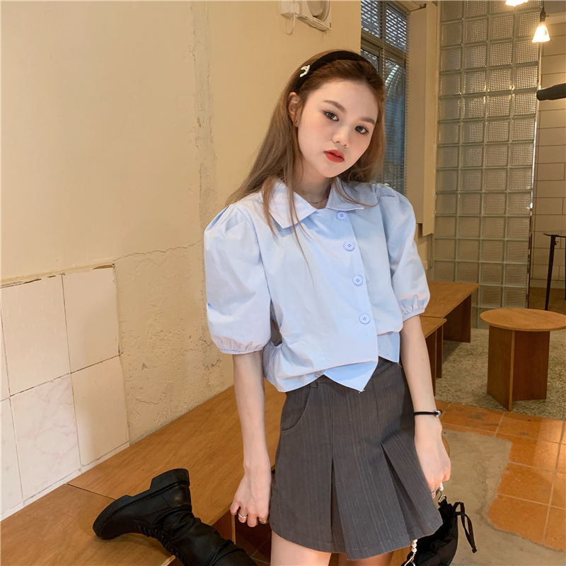 Summer lapel short shirt