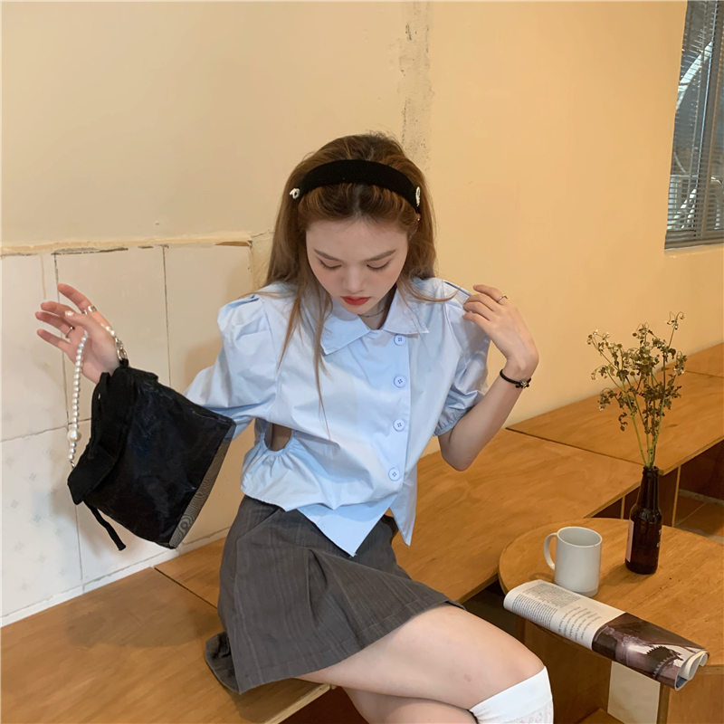 Summer lapel short shirt