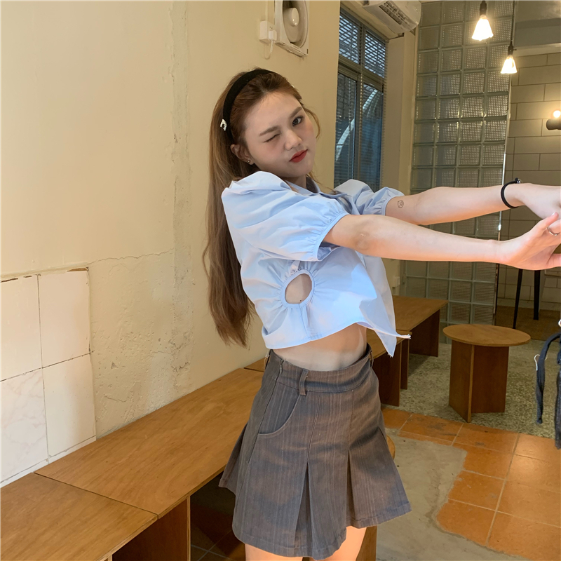 Summer lapel short shirt