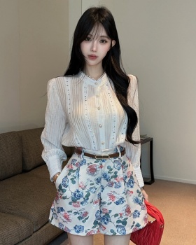 Summer wide leg tops hollow shorts a set for women